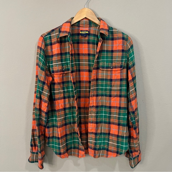 RUGBY RALPH LAUREN Plaid Flannel Shirt Womens 8 (Medium) (Mens Small) 38” chest - Picture 2 of 15